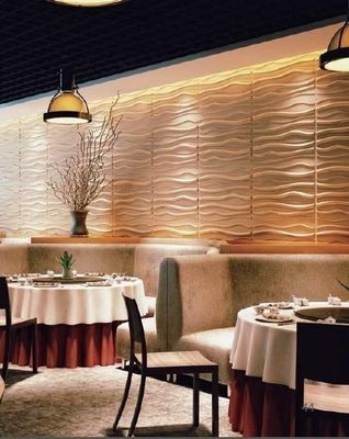 Hotel Restaurantes Painel 3D acústico decorativo de parede com processo de produção a seco