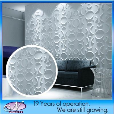 Painel de PVC 3D decorativo de parede interior com isolamento acústico e design personalizado