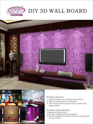 Painel de PVC 3D decorativo de parede interior com isolamento acústico e design personalizado