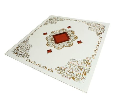 Fácil de limpar 3D PVC Composite Wall Board para materiais de decoração em 500mmx500mm Tamanho