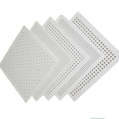 5/15q Quadrado Impermeável Perforado Acústico Absorção de Som Placas de gesso para Tecto