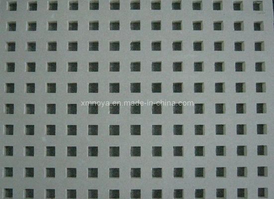 5/15q Quadrado Impermeável Perforado Acústico Absorção de Som Placas de gesso para Tecto