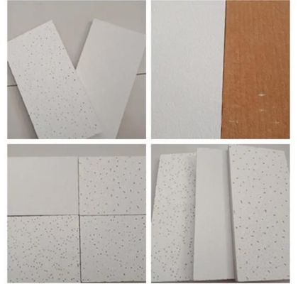Revestimento por pulverização de azulejos de tecto de lã mineral acústica para decoração e isolamento de hotéis