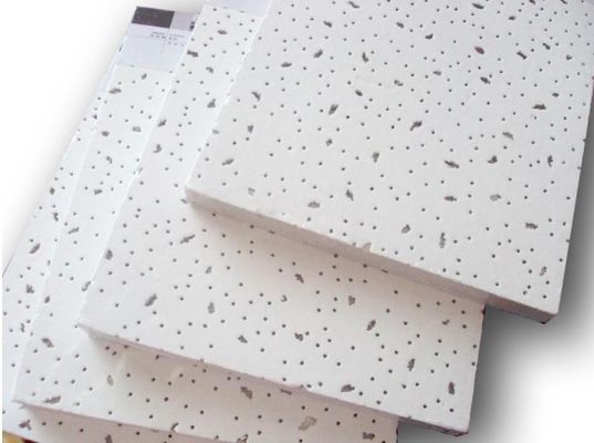 Chapa de tecto de lã mineral perforada para decoração de escritório e performance acústica