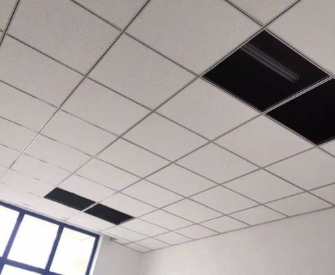 Chapa de tecto de lã mineral perforada para decoração de escritório e performance acústica