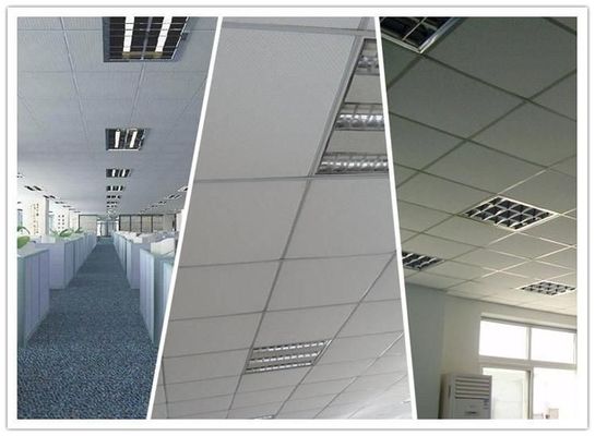 Placas de teto suspensas de gesso revestidas com vinil acústico de PVC certificadas pela SGS