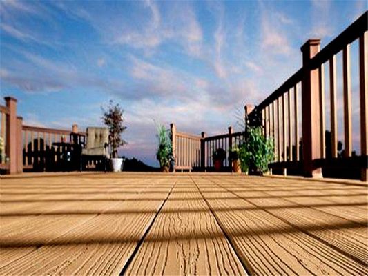 Decoração de piso de jardim WPC Madeira Composite Decking Board 450*75*18mm em cor marrom