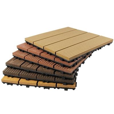 Grain opcional sintético WPC DIY azulejos de piso para decoração de piso ao ar livre em comprimento personalizado