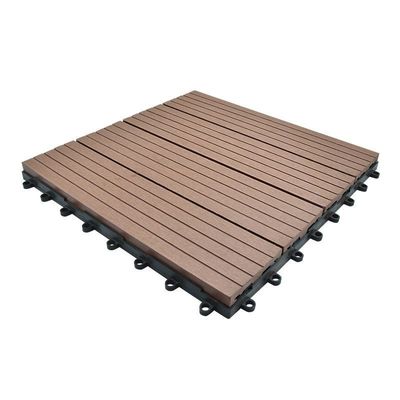 Grain opcional sintético WPC DIY azulejos de piso para decoração de piso ao ar livre em comprimento personalizado