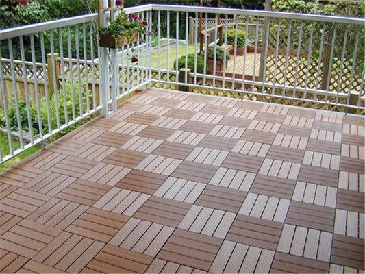 Grain opcional sintético WPC DIY azulejos de piso para decoração de piso ao ar livre em comprimento personalizado