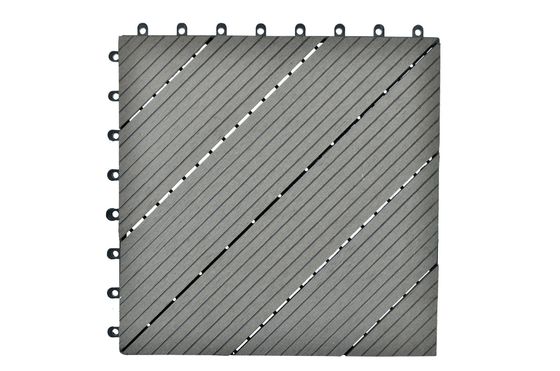 Grain opcional sintético WPC DIY azulejos de piso para decoração de piso ao ar livre em comprimento personalizado