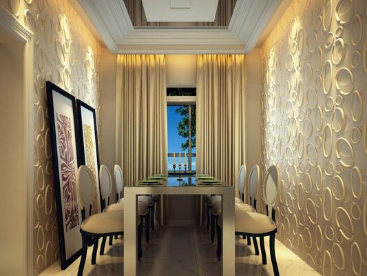 Painel de difusão de parede 3D de isolamento acústico de borda quadrada para decoração ecológica