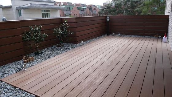 NY90X19 Pavimentos de pavimento de madeira plástica composta de madeira exterior ecológica com 45% de HDPE