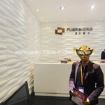 Painel de PVC 3D à prova de fogo personalizado de 500mmx500mm para fundo de parede de imagem empresarial