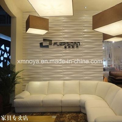 Painel de PVC 3D à prova de fogo personalizado de 500mmx500mm para fundo de parede de imagem empresarial