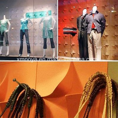 Usado em hotéis Tabuleiro 3D Som acústico Tabuleiro de parede de PVC à prova de fogo para lojas de móveis