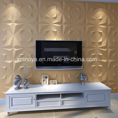 Painel 3D de fibra vegetal para isolamento acústico colorido na sala de estar