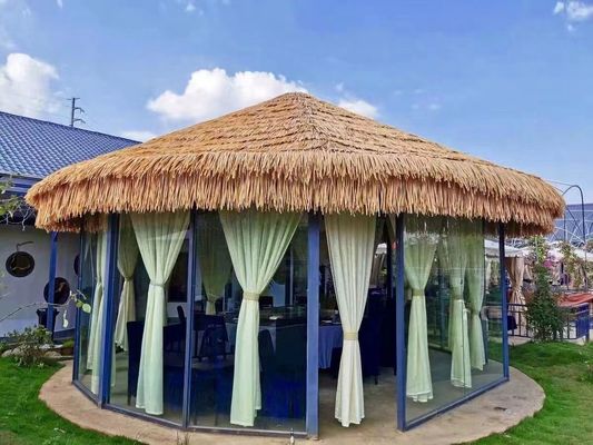 Solução de telhado de hotel Anti-UV Folhas de palma sintéticas Paisagem de telhado com material de nylon