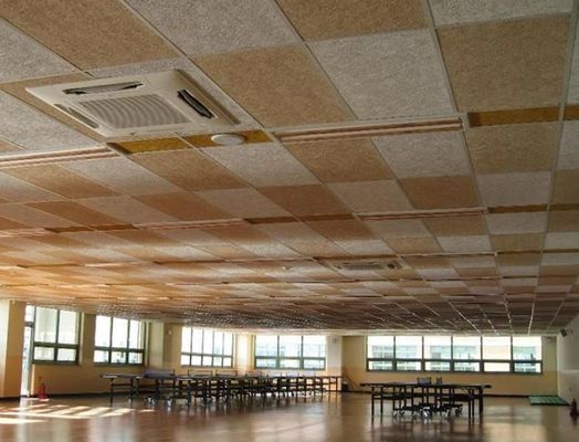 E0 Eco-friendly Blackish Green Wood Wool Sound Acoustic Ceiling with Veneer Finishing (Teto acústico com acabamento de folheado)