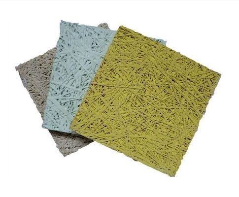 E0 Eco-friendly Blackish Green Wood Wool Sound Acoustic Ceiling with Veneer Finishing (Teto acústico com acabamento de folheado)