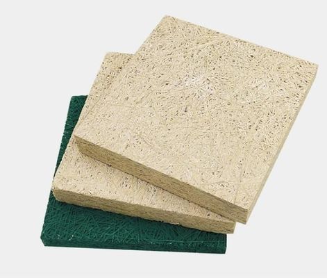 E0 Eco-friendly Blackish Green Wood Wool Sound Acoustic Ceiling with Veneer Finishing (Teto acústico com acabamento de folheado)