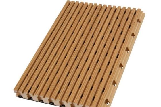 600*600 Painel de parede de MDF de madeira acústico à prova de fogo para decoração de interiores