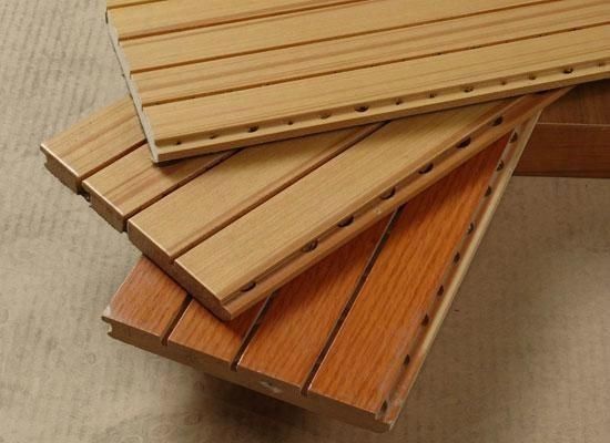 600*600 Painel de parede de MDF de madeira acústico à prova de fogo para decoração de interiores