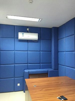 Decoração de Sala de Reuniões Borda Quadrada Painel de Parede Acústico de Fibra de Vidro Grau B2 Impecível de Fogo