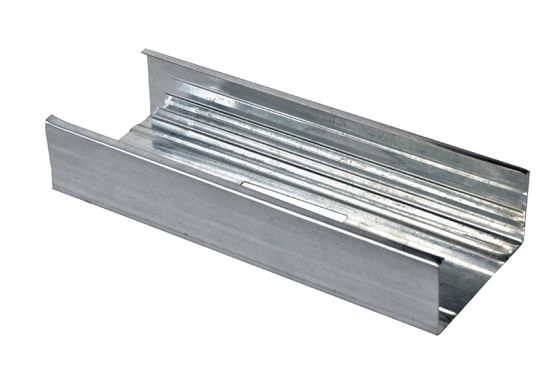 Perfil de metal galvanizado para material de divisória de parede não perfurado
