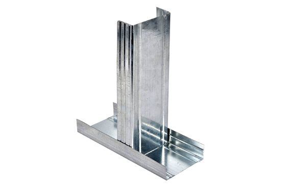 Perfil de metal galvanizado para material de divisória de parede não perfurado