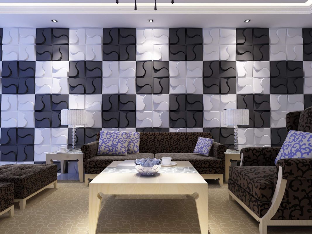 Painel 3D de som acústico à prova d'água para escritório Decorativo de parede interior 500mmx500mm