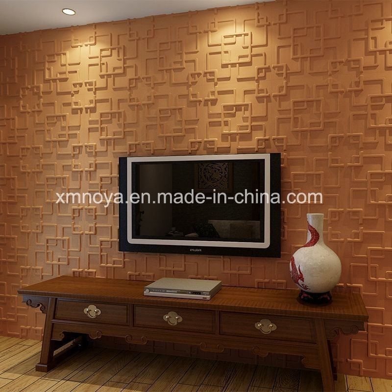 500mmx500mm painéis acústicos PVC painel de parede 3D para fundo de TV na sala de estar moderna